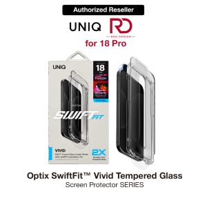 Uniq Optix SwiftFit Vivid Tempered Glass Screen Protector for iPhone 18 Pro - Vivid Clear