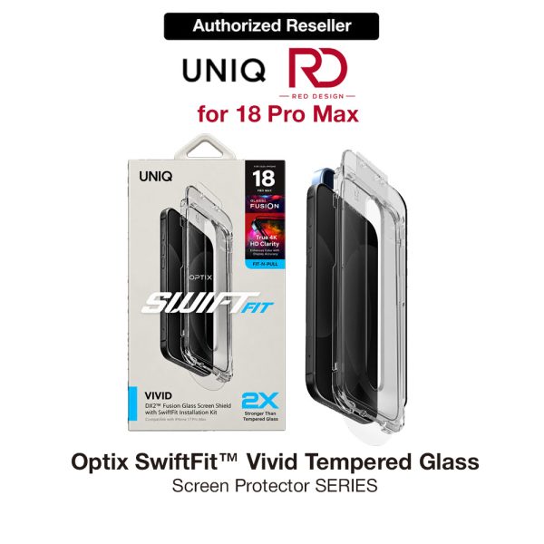 Uniq Optix SwiftFit Vivid Tempered Glass Screen Protector for iPhone 18 Pro Max - Vivid Clear