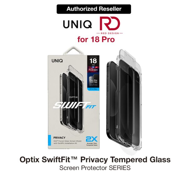 Uniq Optix SwiftFit Privacy Tempered Glass Screen Protector for iPhone 18 Pro - Privacy