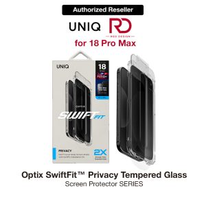 Uniq Optix SwiftFit Privacy Tempered Glass Screen Protector for iPhone 18 Pro Max - Privacy