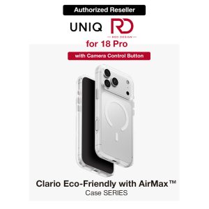 Uniq Clario MagClick Eco-Friendly Drop Protection Case with Camera Control Button for iPhone 18 Pro 6.3 - Lucent Clear
