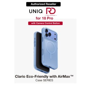 Uniq Clario MagClick Eco-Friendly Drop Protection Case with Camera Control Button for iPhone 18 Pro 6.3 - Cool Blue