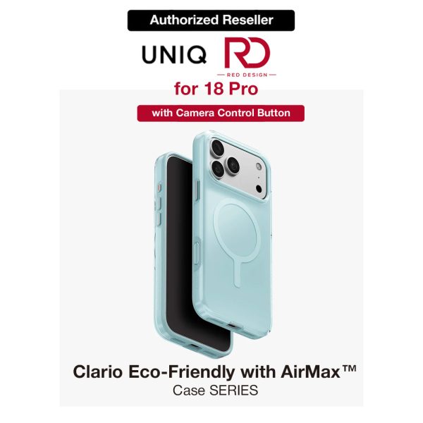 Uniq Clario MagClick Eco-Friendly Drop Protection Case with Camera Control Button for iPhone 18 Pro 6.3 - Glacier Mint