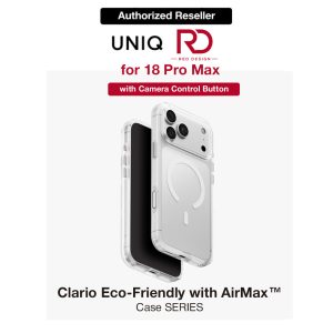 Uniq Clario MagClick Eco-Friendly Drop Protection Case with Camera Control Button for iPhone 18 Pro Max 6.9 - Lucent Clear