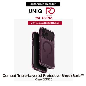 Uniq Combat Triple-Layered Protective MagClick Drop Protection Case with Camera Control Button for iPhone 18 Pro 6.3 - Deep Purple