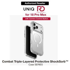 Uniq Combat Triple-Layered Protective MagClick Drop Protection Case with Camera Control Button for iPhone 18 Pro Max 6.9 - Blanc White