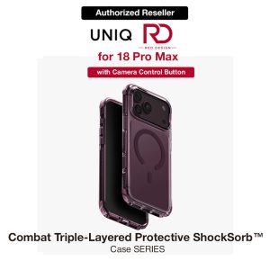 Uniq Combat Triple-Layered Protective MagClick Drop Protection Case with Camera Control Button for iPhone 18 Pro Max 6.9 - Deep Purple