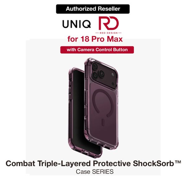 Uniq Combat Triple-Layered Protective MagClick Drop Protection Case with Camera Control Button for iPhone 18 Pro Max 6.9 - Deep Purple