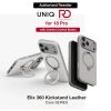 Uniq Elix 360 Kickstand Leather Drop Protection Magnetic Case with Camera Control Button for iPhone 18 Pro - Cloud Stone