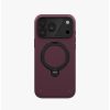 Uniq Elix 360 Kickstand Leather Drop Protection Magnetic Case with Camera Control Button for iPhone 18 Pro Max  - Deep Maroon