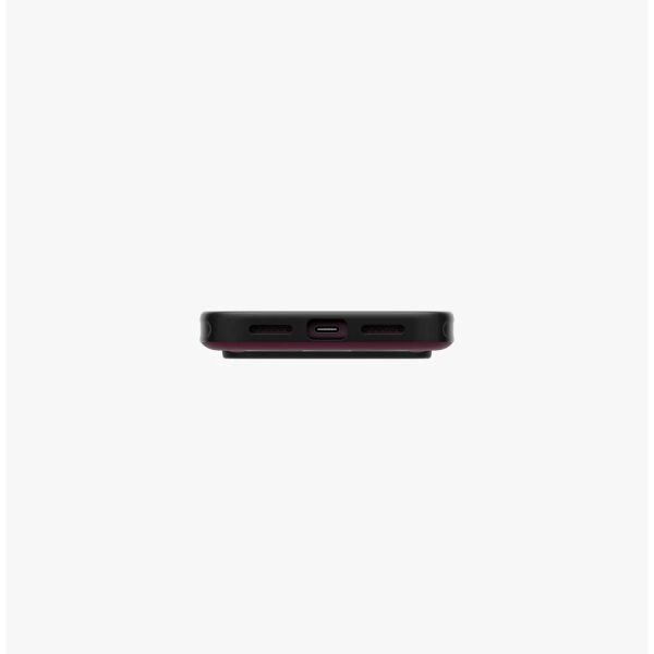 Uniq Elix 360 Kickstand Leather Drop Protection Magnetic Case with Camera Control Button for iPhone 18 Pro - Deep Maroon