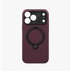 Uniq Elix 360 Kickstand Leather Drop Protection Magnetic Case with Camera Control Button for iPhone 18 Pro - Deep Maroon