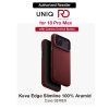 Uniq Keva Edge Slimline 100% Aramid Magnetic Case with Camera Control Button for iPhone 18 Pro Max - Ember Red