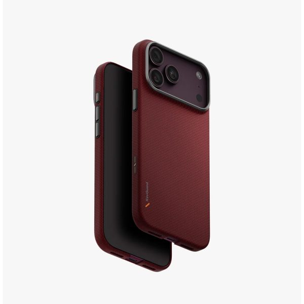 Uniq Keva Edge Slimline 100% Aramid Magnetic Case with Camera Control Button for iPhone 18 Pro- Ember Red
