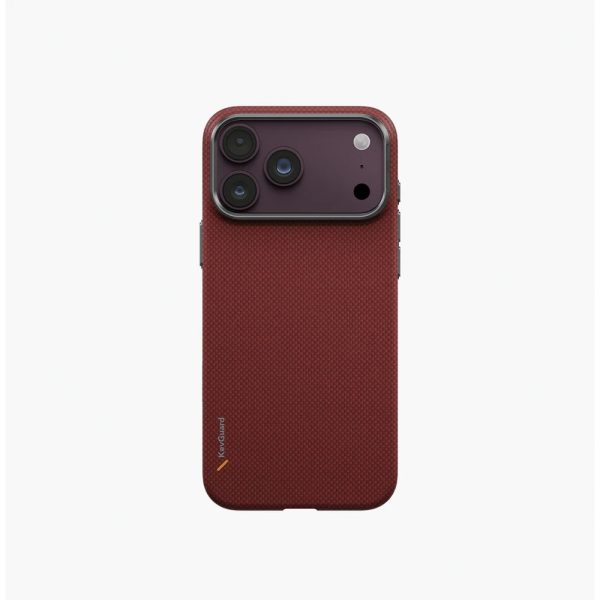 Uniq Keva Edge Slimline 100% Aramid Magnetic Case with Camera Control Button for iPhone 18 Pro Max - Ember Red