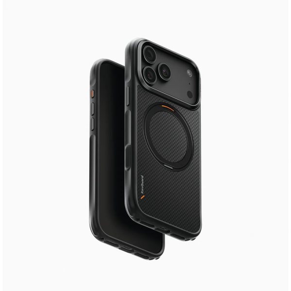 Uniq Keva Mov 360 Kickstand Aramid Magnetic Protection Case with Camera Control Button for iPhone 18 Pro Max - Carbon Black