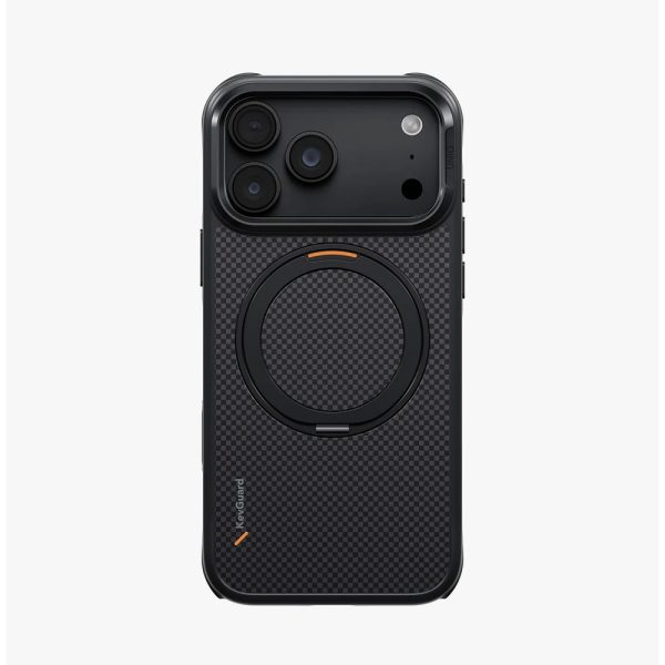 Uniq Keva Mov 360 Kickstand Aramid Magnetic Protection Case with Camera Control Button for iPhone 18 Pro Max - Carbon Black