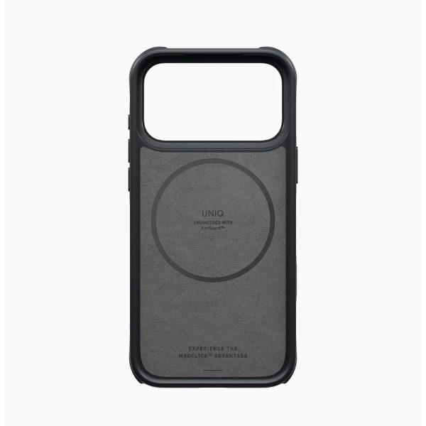 Uniq Keva Mov 360 Kickstand Aramid Magnetic Protection Case with Camera Control Button for iPhone 18 Pro - Carbon Black