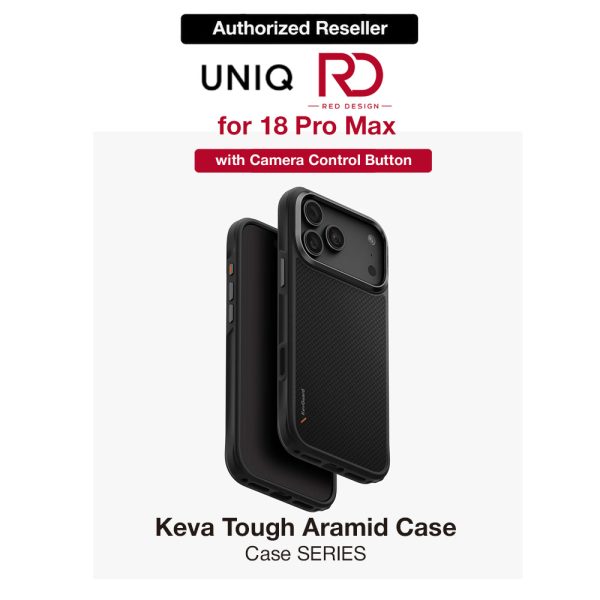 Uniq Keva Tough Aramid MagClick Protection Case with Camera Control Button for iPhone 18 Pro Max - Carbon Black