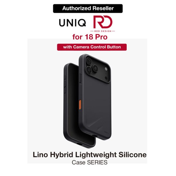 Uniq Lino Hybrid Silicone Lightweight Magnetic Protection Case with Camera Control Button for iPhone 18 Pro- Charcoal Grey