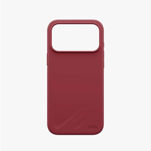 Uniq Lino Hybrid Silicone Lightweight Magnetic Protection Case with Camera Control Button for iPhone 18 Pro Max - Cranberry Red