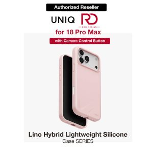 Uniq Lino Hybrid Silicone Lightweight Magnetic Protection Case with Camera Control Button for iPhone 18 Pro Max - Pale Rose