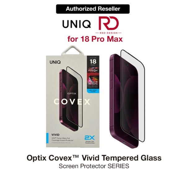 Uniq Optix Covex Vivid Tempered Glass Screen Protector for iPhone 18 Pro Max - Clear