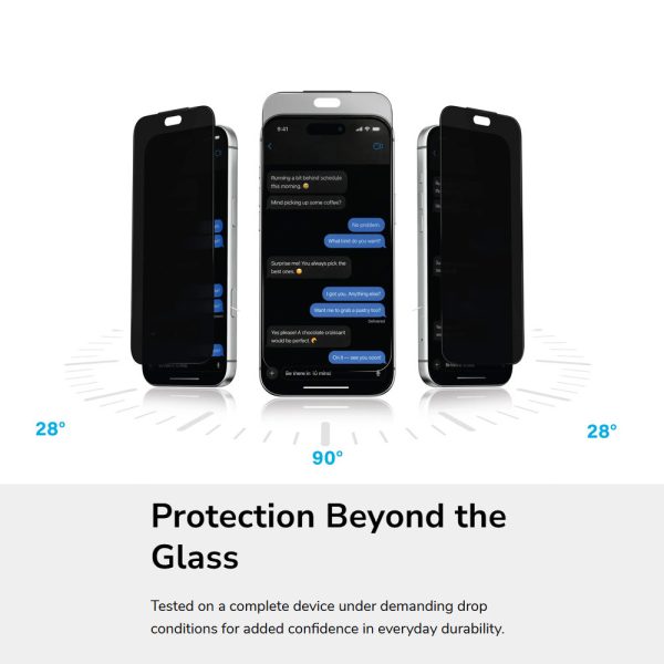 Uniq Optix Covex Privacy Tempered Glass Screen Protector for iPhone 18 Pro Max  - 2 Way Privacy