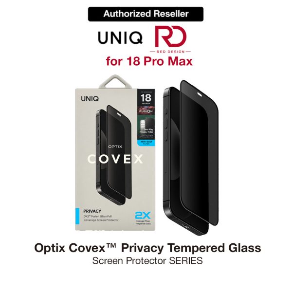 Uniq Optix Covex Privacy Tempered Glass Screen Protector for iPhone 18 Pro Max  - 2 Way Privacy