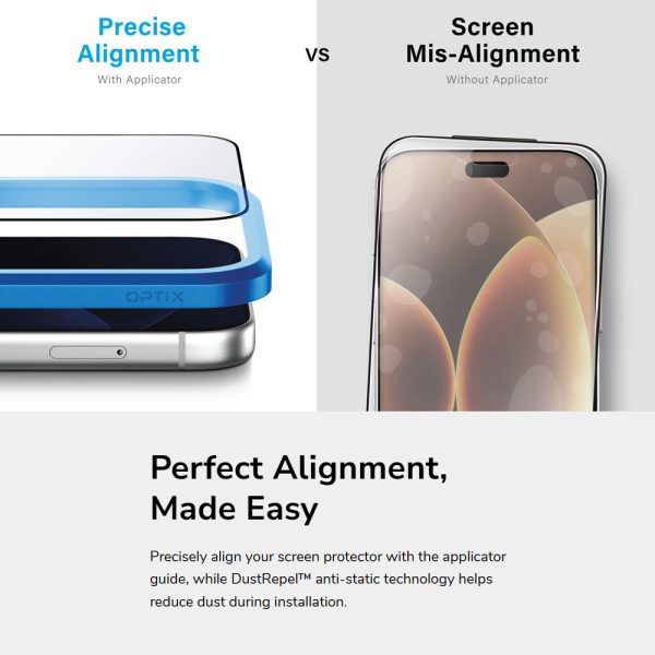 Uniq Optix Vision Anti-Reflective Tempered Glass Screen Protector for iPhone 18 Pro - Anti-Reflective Clear