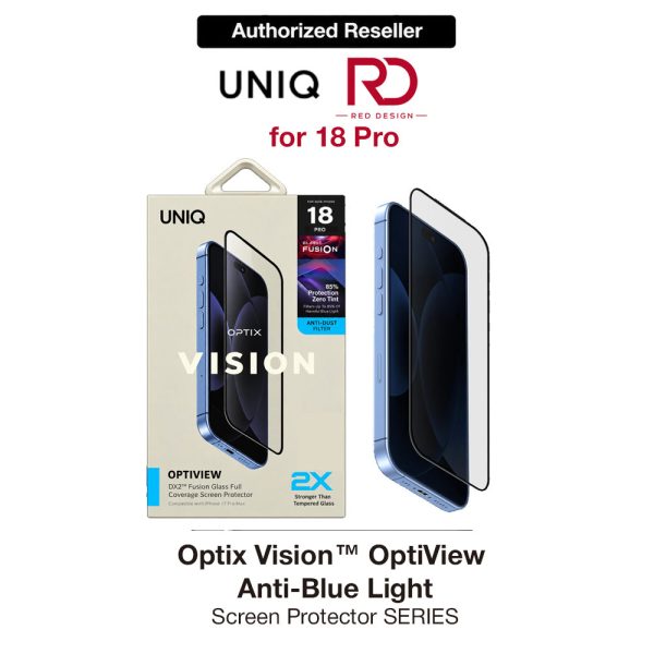 Uniq Optix Vision OptiView Anti Blue Light Tempered Glass Screen Protector for iPhone 18 Pro - Anti Blue Light