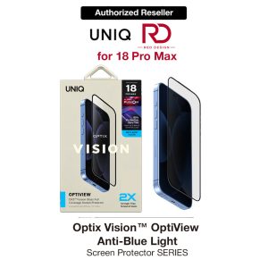 Uniq Optix Vision OptiView Anti Blue Light Tempered Glass Screen Protector for iPhone 18 Pro Max- Anti Blue Light