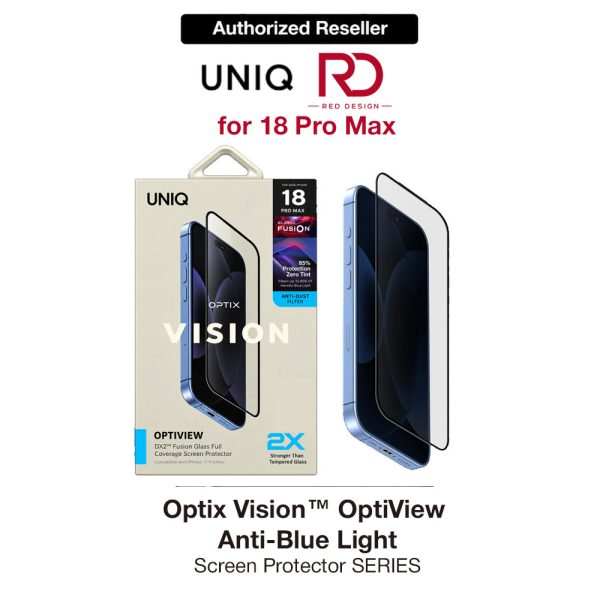 Uniq Optix Vision OptiView Anti Blue Light Tempered Glass Screen Protector for iPhone 18 Pro Max- Anti Blue Light