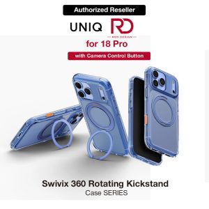 Uniq Swivix 360 Rotating Kickstand Magnetic Drop Protection Case with Camera Control Button for iPhone 18 Pro- Polar Blue
