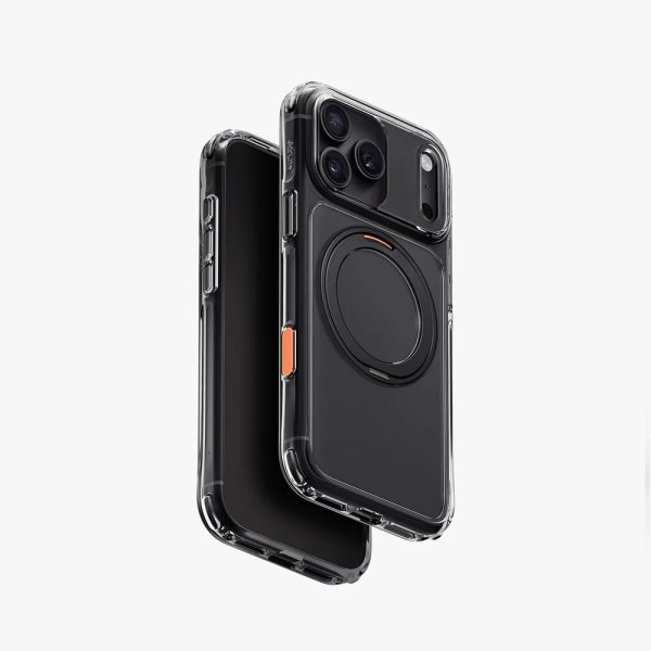 Uniq Swivix 360 Rotating Kickstand Magnetic Drop Protection Case with Camera Control Button for iPhone 18 Pro- Carbon Black