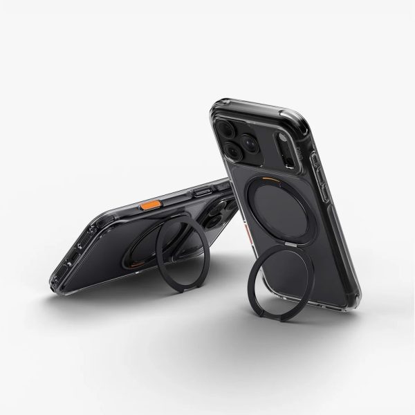 Uniq Swivix 360 Rotating Kickstand Magnetic Drop Protection Case with Camera Control Button for iPhone 18 Pro Max - Carbon Black