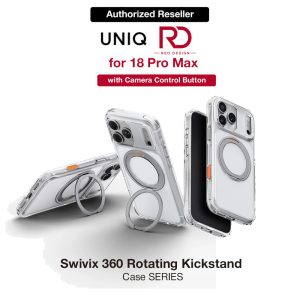 Uniq Swivix 360 Rotating Kickstand Magnetic Drop Protection Case with Camera Control Button for iPhone 18 Pro Max - Lucent Clear