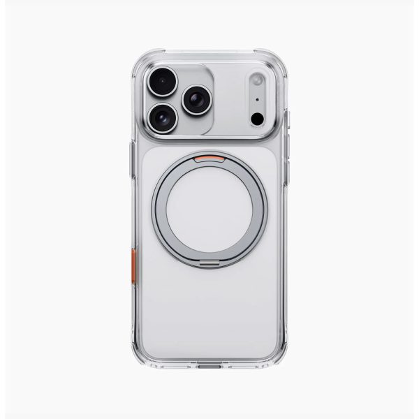 Uniq Swivix 360 Rotating Kickstand Magnetic Drop Protection Case with Camera Control Button for iPhone 18 Pro- Lucent Clear