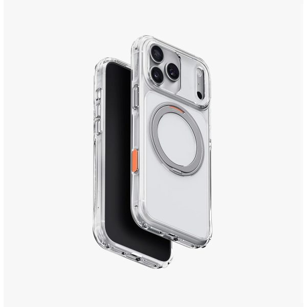 Uniq Swivix 360 Rotating Kickstand Magnetic Drop Protection Case with Camera Control Button for iPhone 18 Pro Max - Lucent Clear