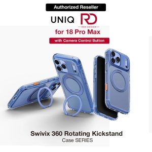Uniq Swivix 360 Rotating Kickstand Magnetic Drop Protection Case with Camera Control Button for iPhone 18 Pro Max - Polar Blue